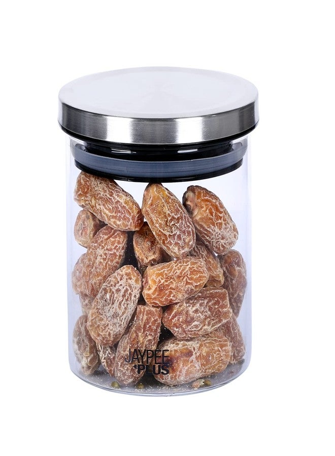 جايبي بلس علبة تخزين مطبخ دائرية شفافة من جاي بي بلس يونيكلاس كلير مصنوعة من زجاج البوروسيليكات، مزودة بغطاء محكم الإغلاق، مثالية لحفظ البسكويت والوجبات الخفيفة والبقوليات والفواكه المجففة. قابلة للتكديس، تحافظ على الروائح، آمنة للاستخدام في الميكروويف، مصنوعة من مواد غذائية عالية الجودة، سعة 490 مل، شفافة. - Image 1